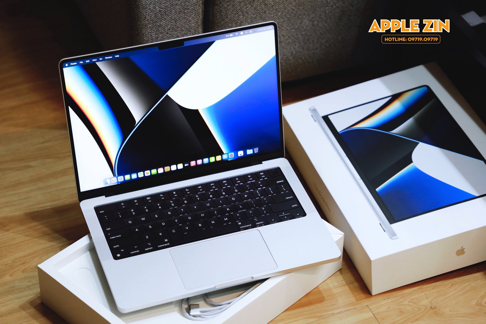 MacBook Pro M1 14'' SILVER 1TB Fullbox chính hãng VN