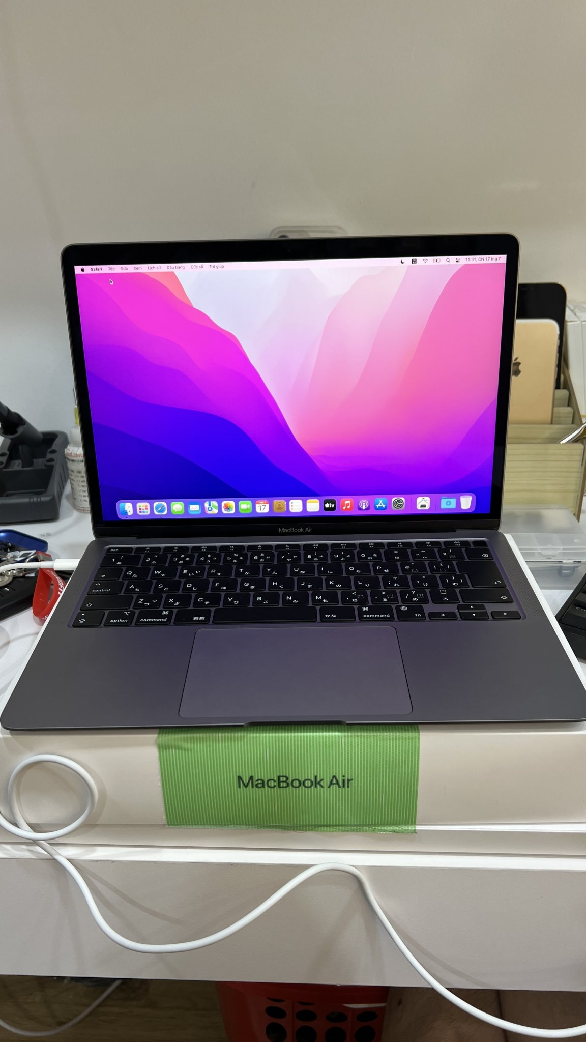 Macbook air m1 256G full box bh hãng 2025 19.600.000đ Nhật tảo