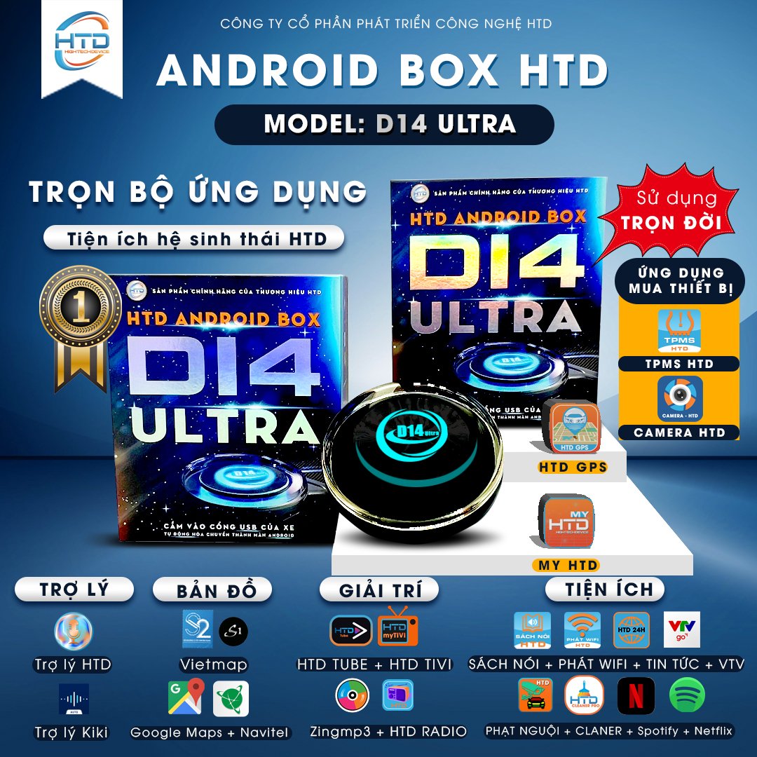 android box cho ô tô cao cấp D14 Ultra HTD